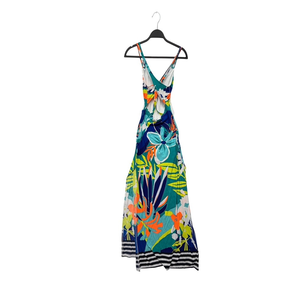 NWT Fashion Nova Brunch All Day Sun Maxi Dress Turquoise Vacation Resort S - Picture 3 of 8